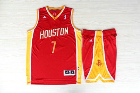 Maillot De Basket Houston Rockets Tissus Sportif Fans Edition Retro Rouge Jaune Survetements et Short